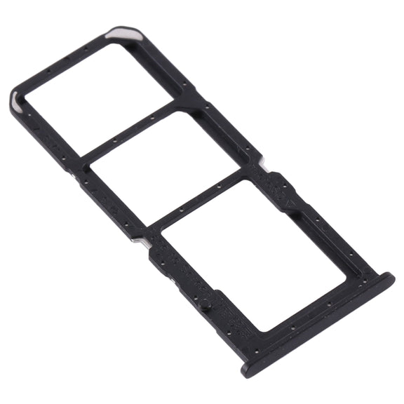 For OPPO A32 / A53 4G / A33 2020 / A53s / A11s PDVM00  SIM Card Tray + SIM Card Tray + Micro SD Card Tray(Black)