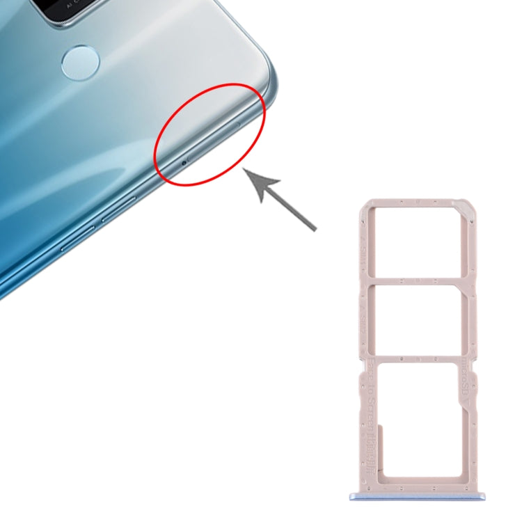 For OPPO A32 / A53 4G / A33 2020 / A53s / A11s PDVM00  SIM Card Tray + SIM Card Tray + Micro SD Card Tray(Blue) - free shipping - PMC TechLife - Order now!