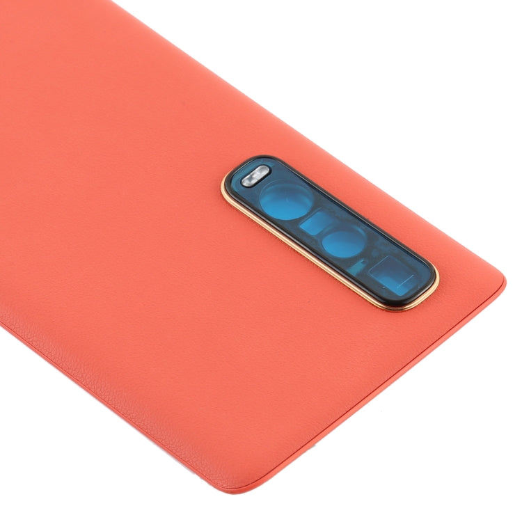 For OPPO Find X2 Pro CPH2025 PDEM30 Original Leather Material Battery Back Cover (Orange)
