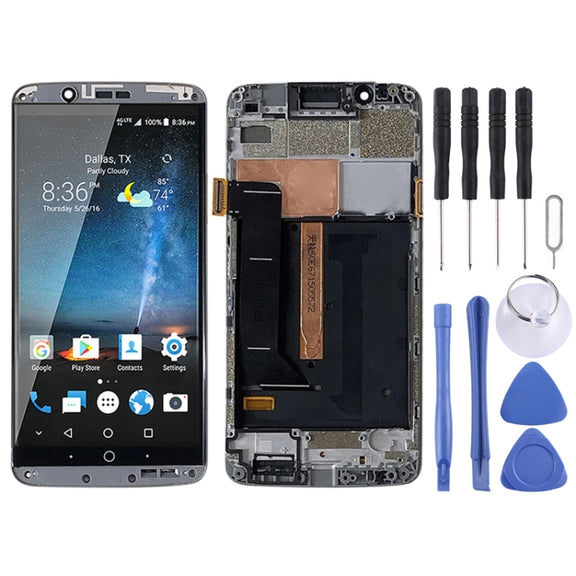 Original AMOLED LCD Screen for ZTE Axon 7 A2017 A2017U A2017G Digitizer Full Assembly With Frame (Grey)