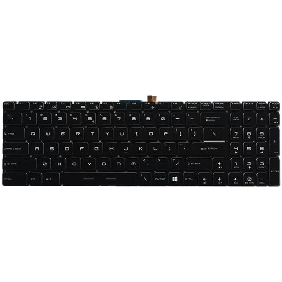 US Version Keyboard with Backlight for MSI GT62 GT72 GE62 GE72 GS60 GS70 GL62 GL72 GP62 GT72S GP72 GL63 GL73 (White)