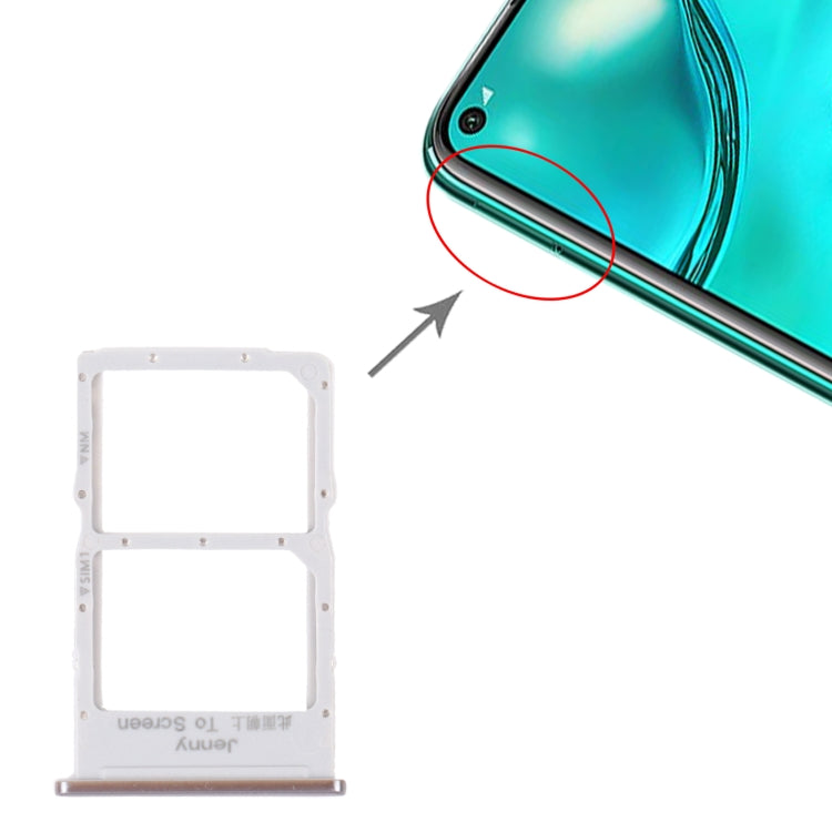 SIM Card Tray + NM Card Tray for Huawei Nova 7i (Silver) - free shipping - PMC TechLife - Order now!