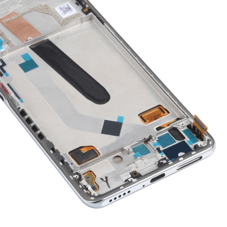 AMOLED Material Original LCD Screen and Digitizer Full Assembly With Frame for Xiaomi Redmi K40 / Redmi K40 Pro / Redmi K40 Pro+ / Mi 11i / Poco F3 / M2012K11AC M2012K11C M2012K11AG M2012K11G(Silver)