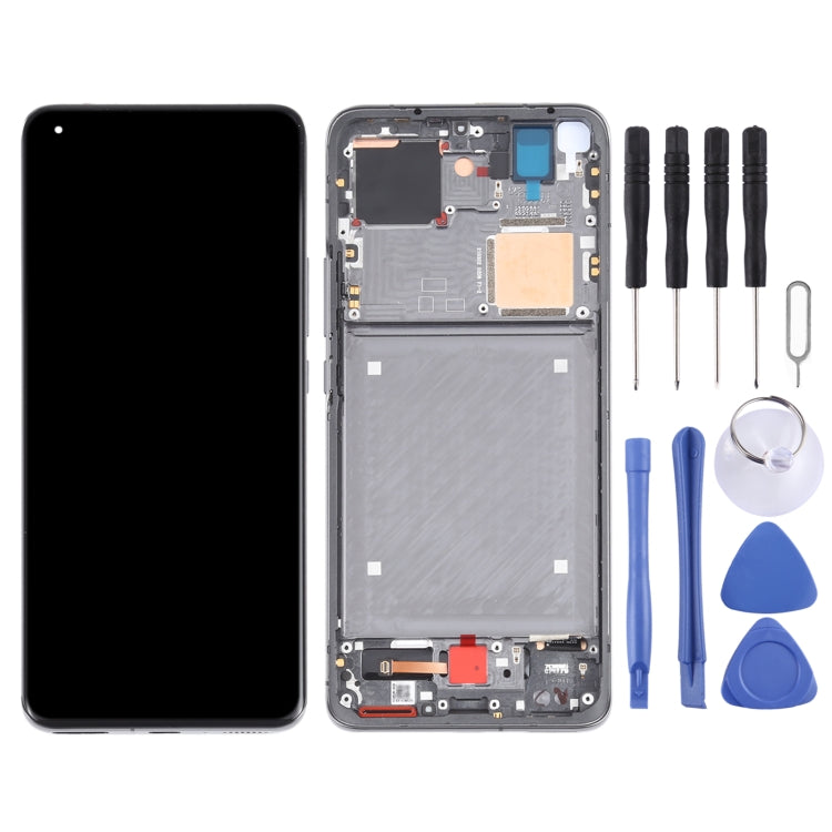 Original AMOLED Material LCD Screen and Digitizer Full Assembly With Frame for Xiaomi Mi 11 Ultra / Mi 11 Pro M2102K1G M2102K1C M2102K1AC(Black) - free shipping - PMC TechLife - Order now!