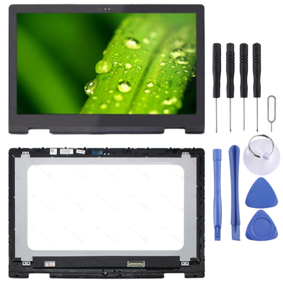 FHD 1920 x 1080 40 Pin P58F001 OEM LCD Screen for Dell Inspiron 15 5568 5578 Digitizer Full Assembly with Frame���Black)