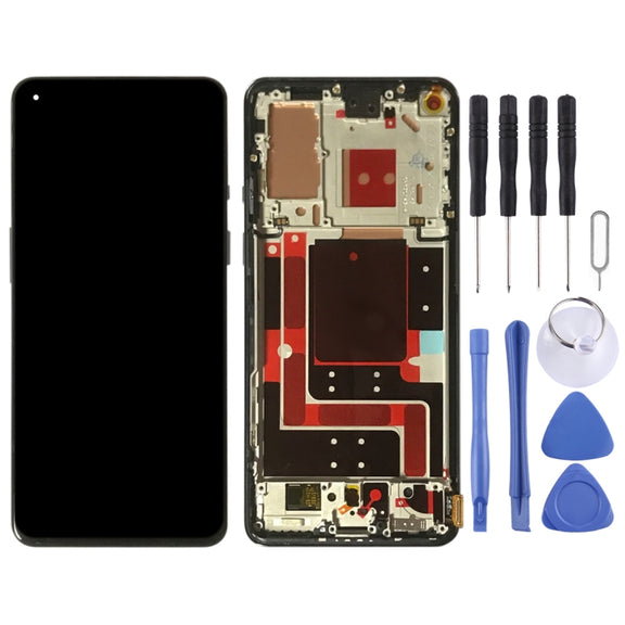 For OnePlus 9 LE2113 LE2111 LE2110 Digitizer Full Assembly With Frame Original LCD Screen (Black)