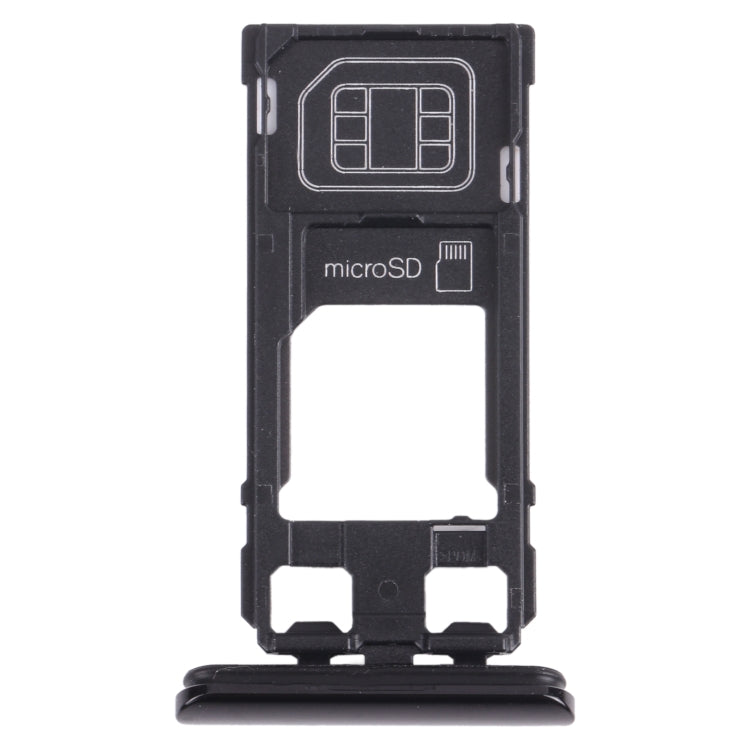 SIM Card Tray + Micro SD Card Tray for Sony Xperia 1 / Xperia XZ4 (Black) - Card Tray by PMC TechLife | Online Shopping South Africa | PMC TechLife