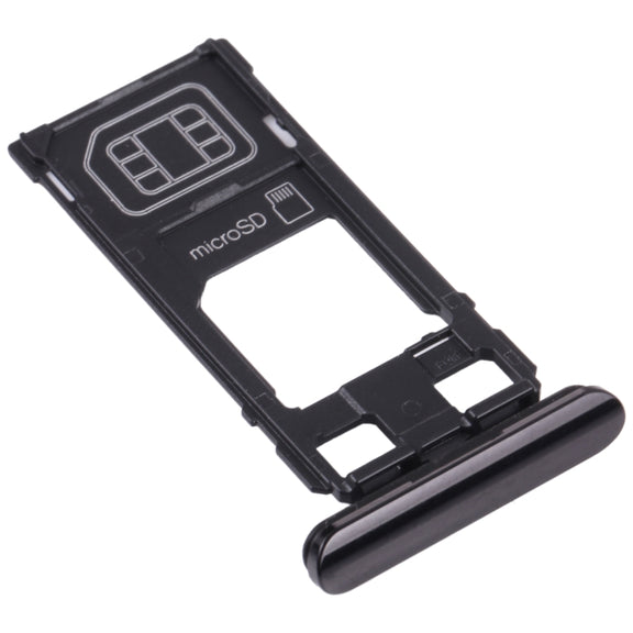 SIM Card Tray + Micro SD Card Tray for Sony Xperia 1 / Xperia XZ4 (Black)