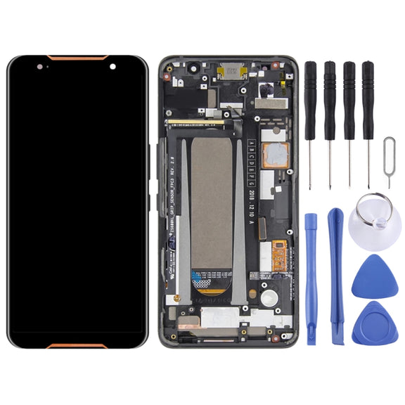 Original LCD Screen for Asus ROG Phone ZS600KL Z01QD Digitizer Full Assembly with Frame���Black)