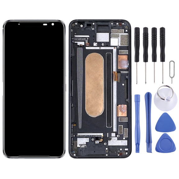 Original OLED LCD Screen for Asus ROG Phone 3 ZS661KS I003DD Digitizer Full Assembly with Frame���Black)