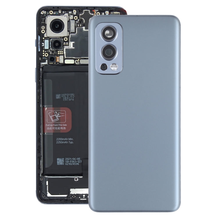 For OnePlus Nord 2 Battery Back Cover with Camera Lens Cover (Grey) - Back Cover by PMC TechLife | Online Shopping South Africa | PMC TechLife