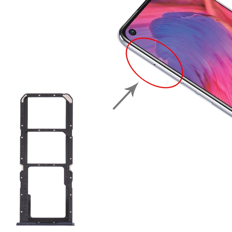 For OPPO A74 5G CPH2197 CPH2263  SIM Card Tray + SIM Card Tray + Micro SD Card Tray (Black) - free shipping - PMC TechLife - Order now!