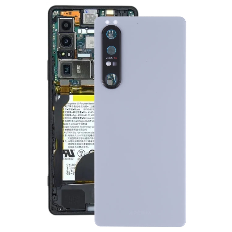 Original Battery Back Cover with Camera Lens for Sony Xperia 1 III(Silver) - Back Cover by PMC TechLife | Online Shopping South Africa | PMC TechLife