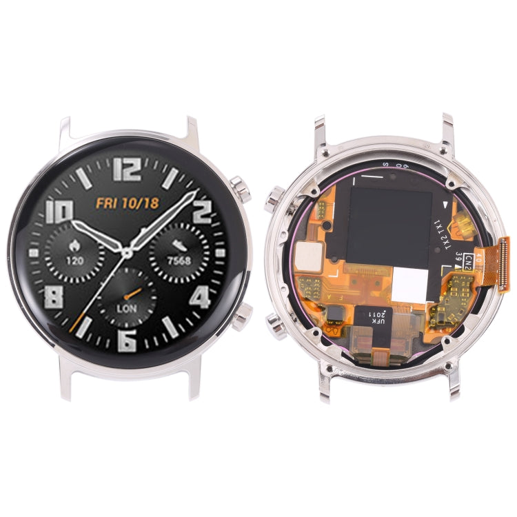 Original LCD Screen and Digitizer Full Assembly With Frame for Huawei Watch GT 2 42mm(Silver)