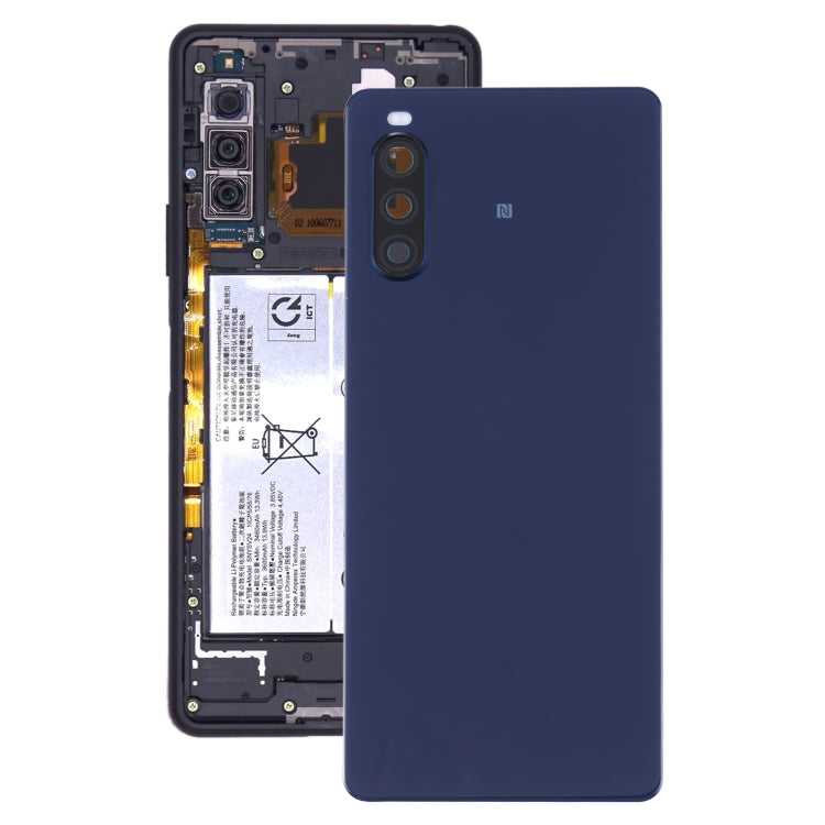 Original Battery Back Cover with Fingerprint for Sony Xperia 10 II(Blue) - Back Cover by PMC TechLife | Online Shopping South Africa | PMC TechLife