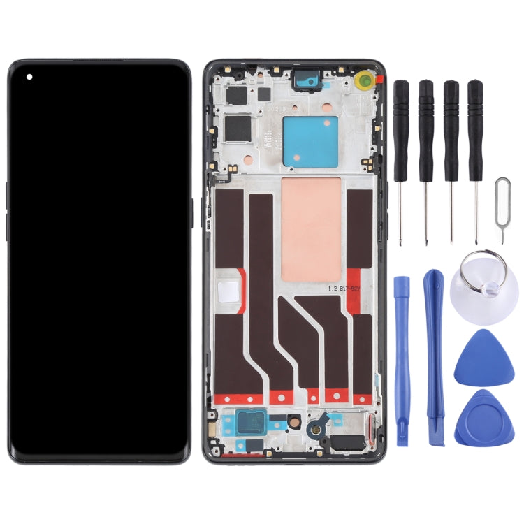Original LCD Screen For OPPO Reno5 Pro 5G Digitizer Full Assembly with Frame (Black) - free shipping - PMC TechLife - Order now!