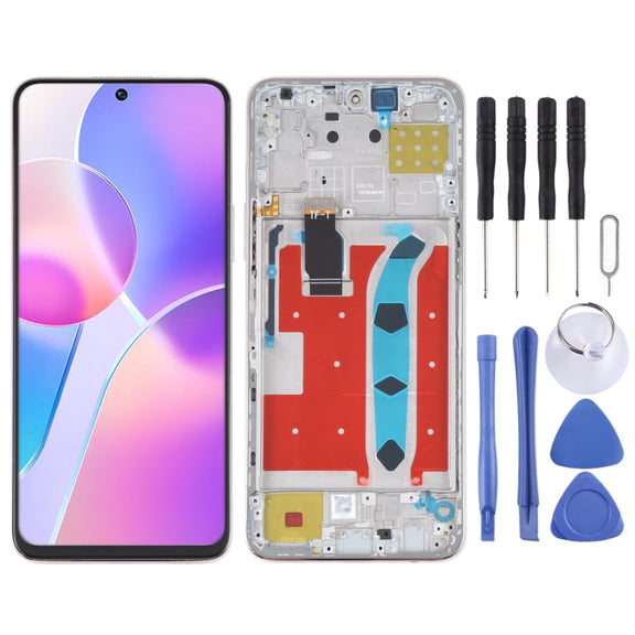 Original LCD Screen for Honor X30i Digitizer Full Assembly with Frame(Pink)