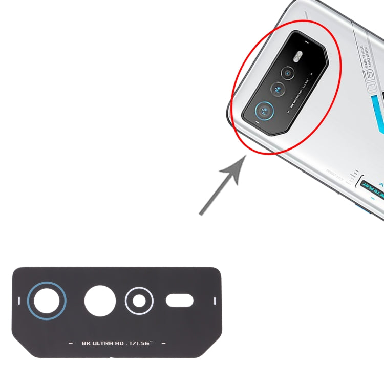 For Asus ROG Phone 6 AI2201-C AI2201-F Back Camera Lens (Black Blue)