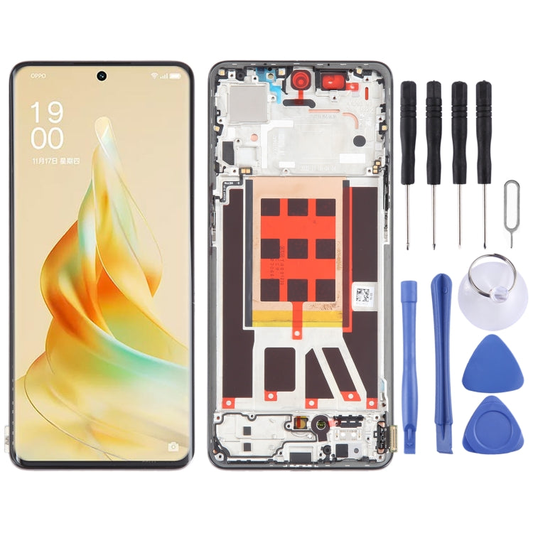 Original LCD Screen For OPPO Reno9 Pro Digitizer Full Assembly with Frame (Black)