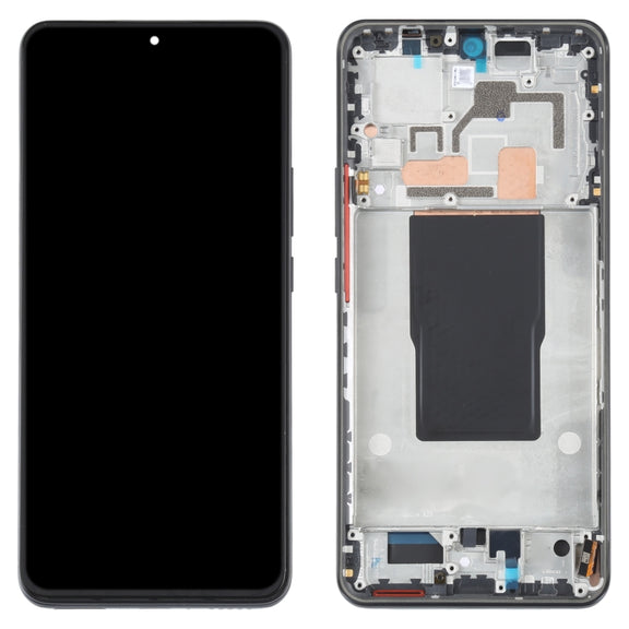 Original AMOLED LCD Screen For Xiaomi Redmi K50 Ultra / 12T / 12T Pro Digitizer Full Assembly with Frame (Black)
