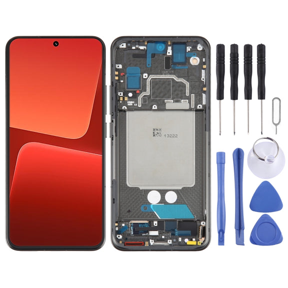 AMOLED Original LCD Screen For Xiaomi 13 Digitizer Full Assembly with Frame (Black)