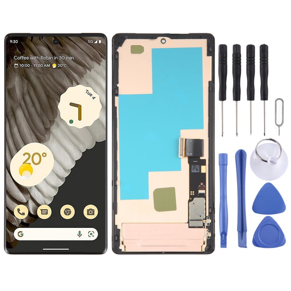 For Google Pixel 7 Pro GV4BC GE2AE Original AMOLED LCD Screen Digitizer Full Assembly with Frame (Black)