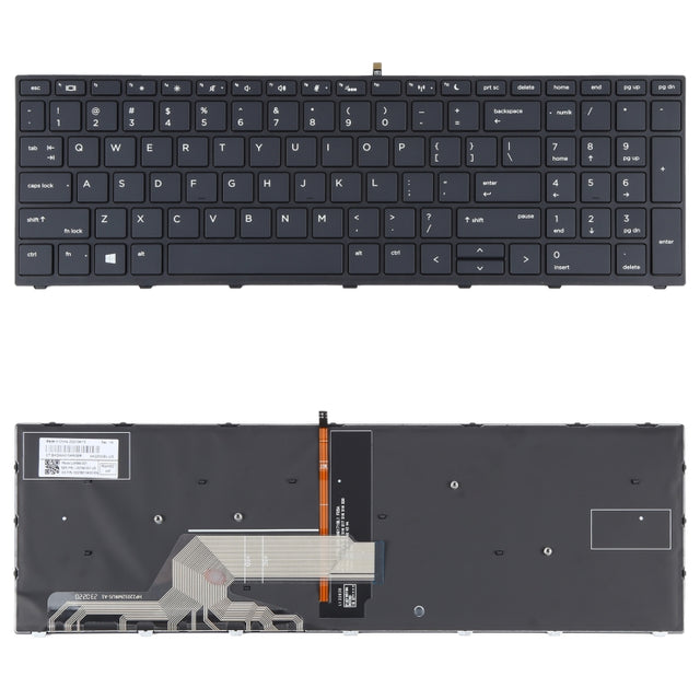 For HP Probook 450 G5 455 G5 470 G5 650 G4 650 G5 US Version Keyboard with Backlight (Black)