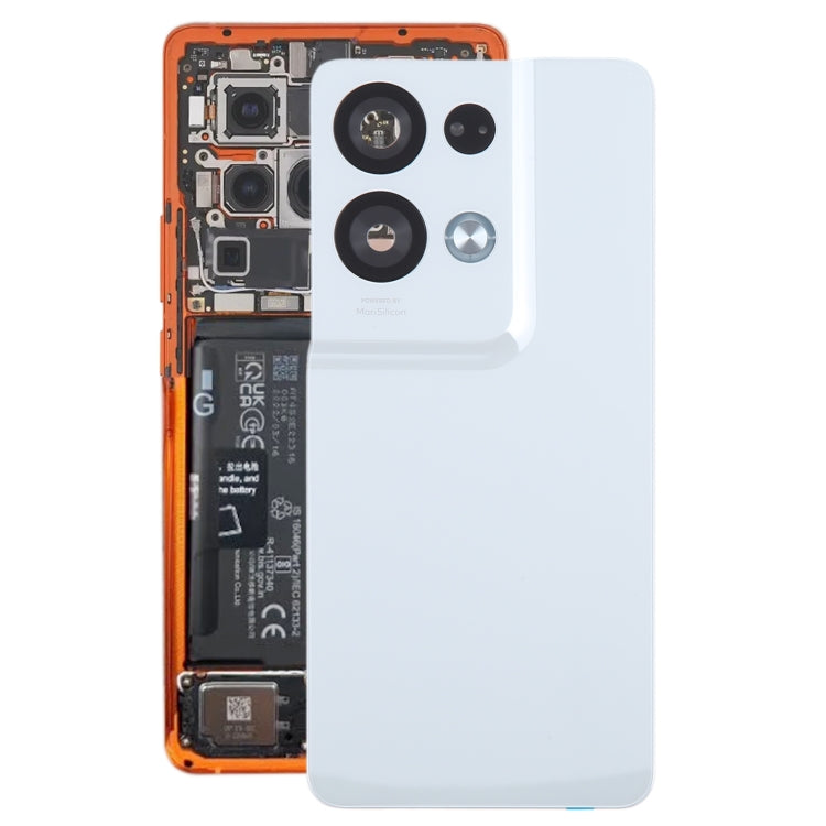 For OPPO Reno8 Pro+ Original Battery Back Cover with Camera Lens Cover(White) - Back Cover by PMC TechLife | Online Shopping South Africa | PMC TechLife
