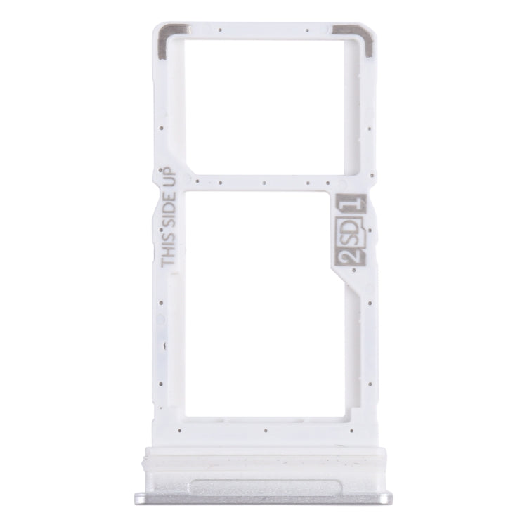 For Motorola One 5G Ace SIM Card Tray + Micro SD Card Tray (Silver)