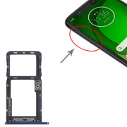 For Motorola Moto G7 Power SIM Card Tray + Micro SD Card Tray (Blue)