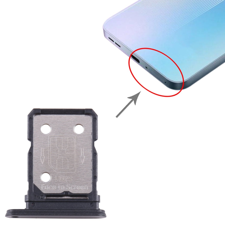 For OnePlus 10R 80W CPH2411 SIM Card Tray + SIM Card Tray (Black)