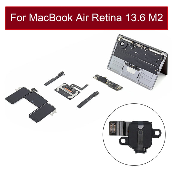 Earphone Jack Flex Cable 821-03656-A for MacBook Air 13.6 inch A2681 2022 EMC4074 (White)