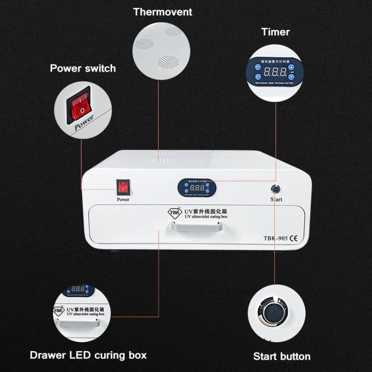 TBK-905 220V UV Curing Box Mobile Phone LCD Screen Glass OCA Curing Bonding - free shipping - PMC TechLife - Order now!