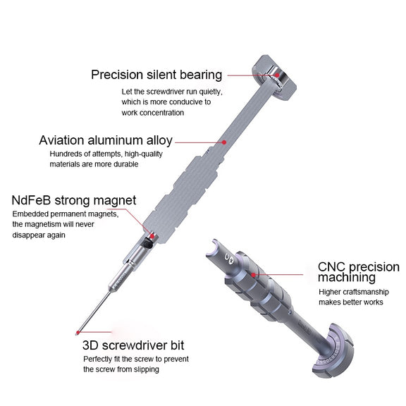 Qianli i-Thor S2 Precision 3D Texture Hollow Cross Tip Middle Bezel Screwdriver