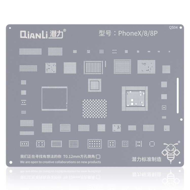 Qianli QS04 Bumblebee Stencils BGA Reballing Planting Tin Plate For iPhone X/8/8 Plus - free shipping - PMC TechLife - Order now!