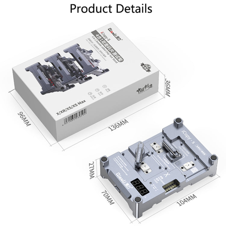 Qianli iCopy-S Double Sided Chip Test Stand 4 in1 Logic Baseband EEPROM Chip Non-removal For iPhone X / XS / XR / XS Max - free shipping - PMC TechLife - Order now!