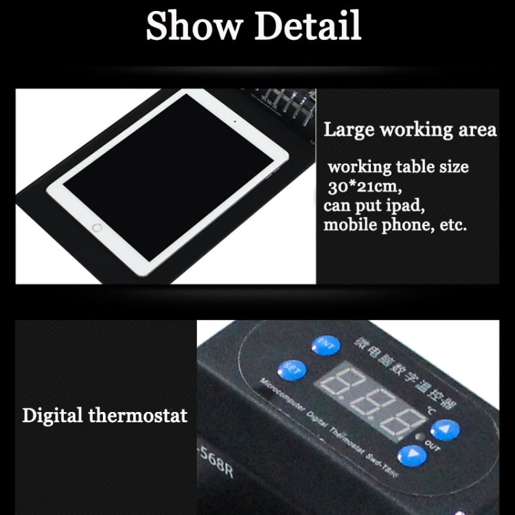 TBK-568R 220V Vacuum LCD Temperature Controller Touch Screen Glass Separator Machine with Multi-function Storage Box - free shipping - PMC TechLife - Order now!
