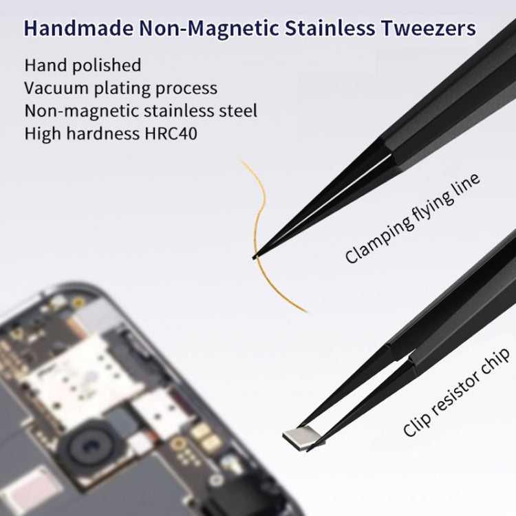 Qianli iNeezy FX-03 Stainless Steel Extra-sharp Thickened Tweezers Pointed Tweezers - Tweezers by QIANLI | Online Shopping South Africa | PMC TechLife | Buy Now Pay Later Mobicred