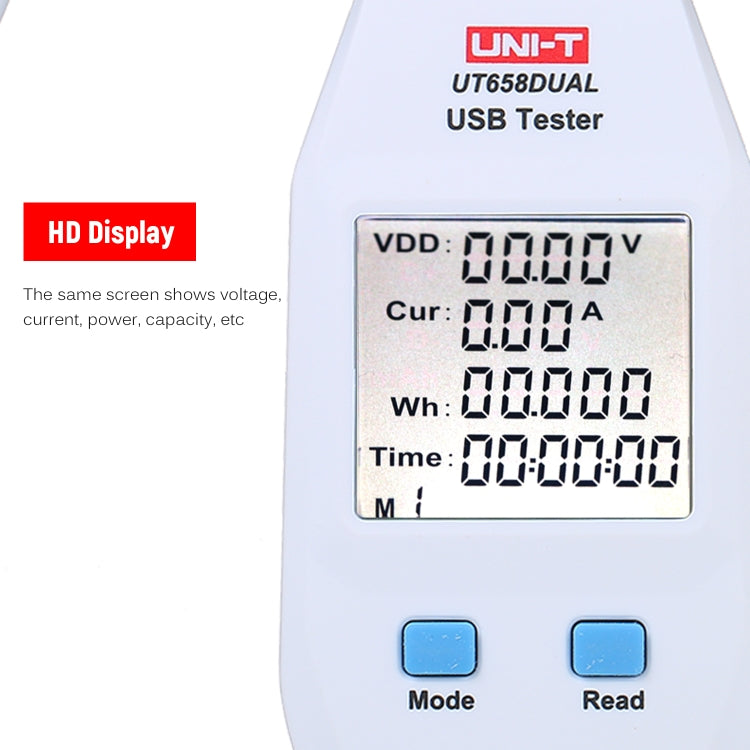 UNI-T USB Voltmeter Ammeter Tester UT658DUAL - Test Tools by PMC TechLife | Online Shopping South Africa | PMC TechLife
