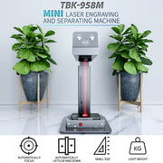 TBK-958M Laser Marking Machine Auto Focus Frame Separator 2 in 1 Engraving Equipment, US Plug