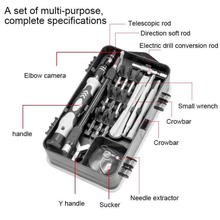138 in 1 DIY Mobile Phone Disassembly Tool Clock Repair Multi-function Tool Screwdriver Set (Yellow)