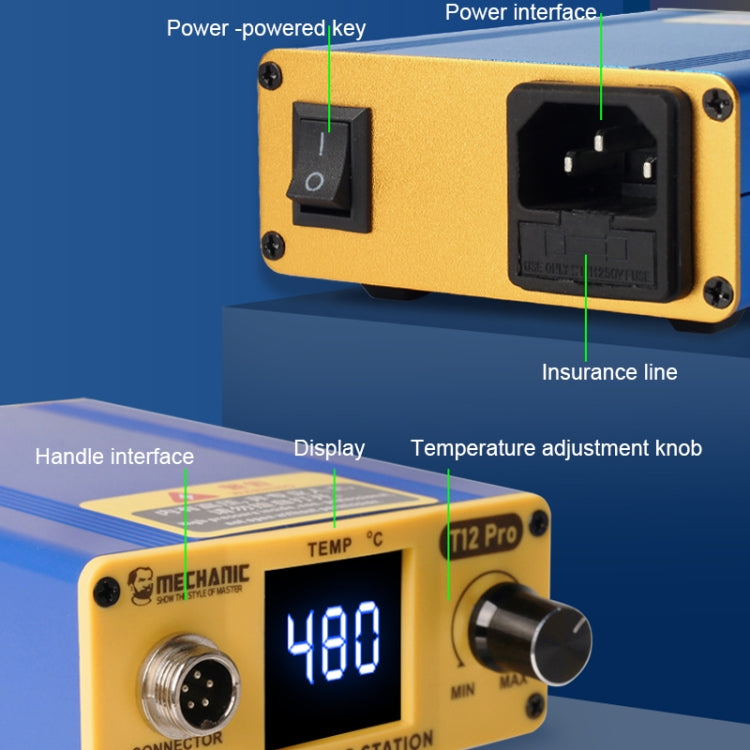 Mechanic T12 Pro Intelligent Anti-static Digital Heating Solder Station, EU Plug - free shipping - PMC TechLife - Order now!