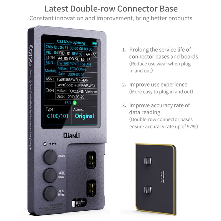 For iPhone 6 - 14 Pro Max 5 in 1 Qianli iCopy Plus 2.2 Repair Detection Programmer Set, Plug: EU - free shipping - PMC TechLife - Order now!