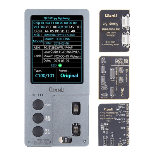 For iPhone 6 - 14 Pro Max 3 in 1 Qianli iCopy Plus 2.2 Repair Detection Programmer Set, Plug: US - free shipping - PMC Jewellery - Order now!