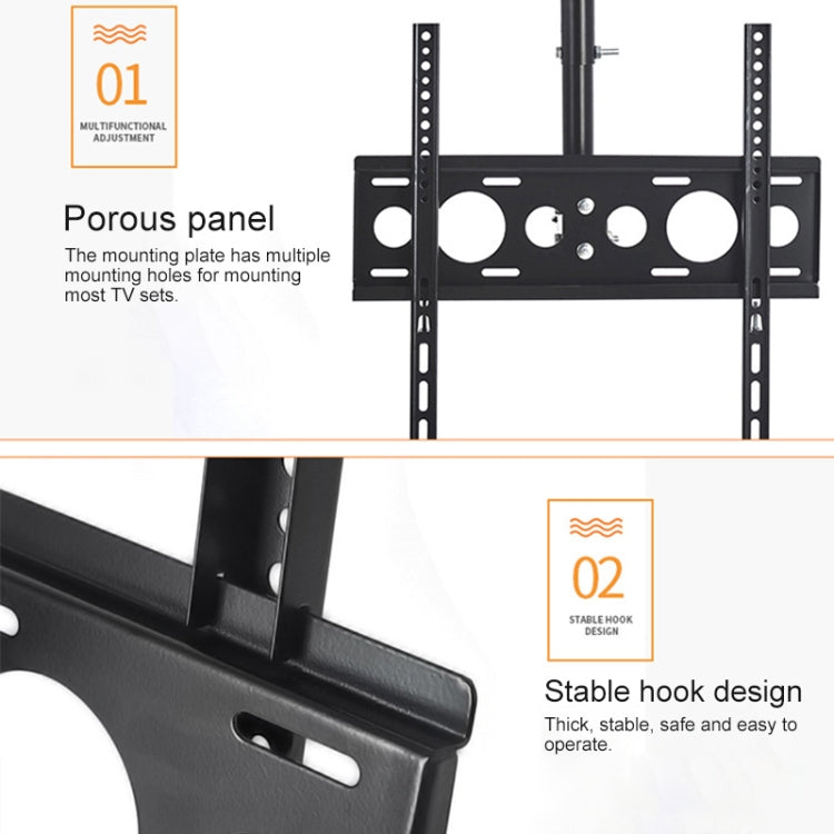 32-65 inch Universal Height & Angle Adjustable Single Screen TV Wall-mounted Ceiling Dual-use Bracket, Retractable Range: 0.5-2m - TV Brackets & Mounts by PMC TechLife | Online Shopping South Africa | PMC TechLife