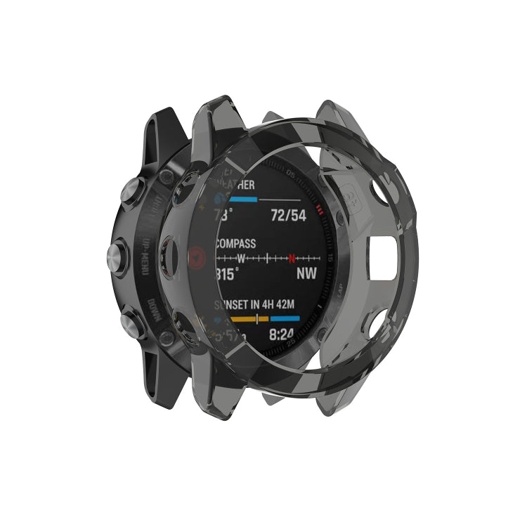 Suitable for Garmin Fenix 6S / 6S Pro transparent TPU Silica Gel Watch Case(Transparent black) - free shipping - PMC TechLife - Order now!