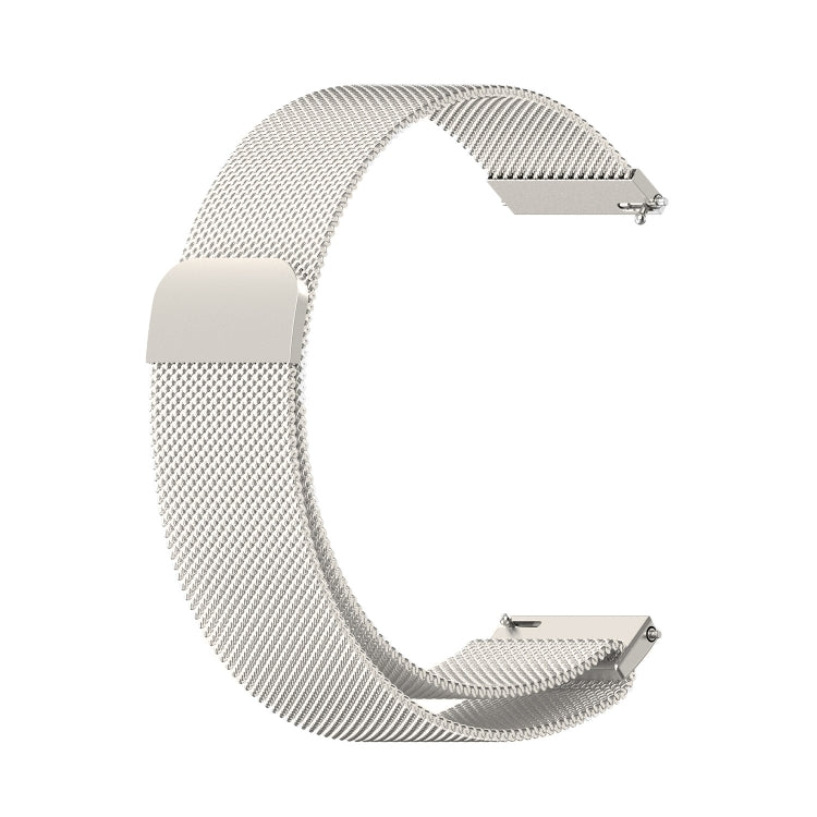 For Honor Magic Watch 2 / Samsung Galaxy Active 2 18mm Milan Stainless Steel Mesh Watch Band(Starlight)