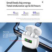 J3 Pro TWS Hifi Wireless Bluetooth 5.2 Earphone LED Display Water-resistant Sports Gaming Headset Noise Earbuds(Black)