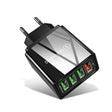 30W QC 3.0 USB + 3 USB 2.0 Ports Mobile Phone Tablet PC Universal Quick Charger Travel Charger, EU Plug(Black) - USB Charger by PMC TechLife | Online Shopping South Africa | PMC TechLife | Buy Now Pay Later Mobicred