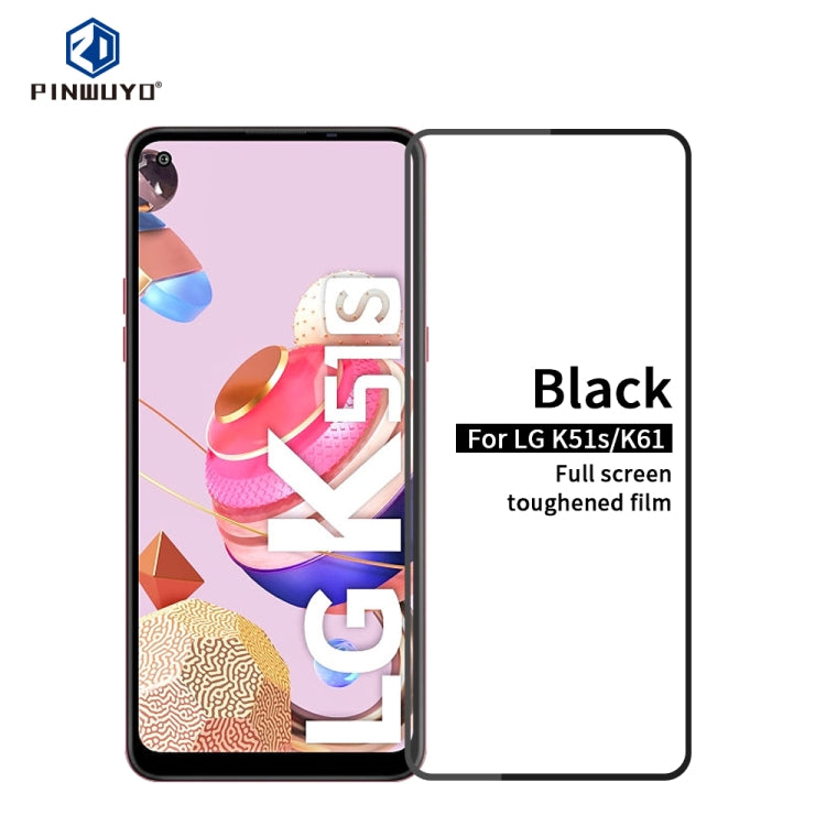 For LG K51S / K61 PINWUYO 9H 2.5D Full Screen Tempered Glass Film(Black) - LG Tempered Glass by PINWUYO | Online Shopping South Africa | PMC TechLife | Buy Now Pay Later Mobicred